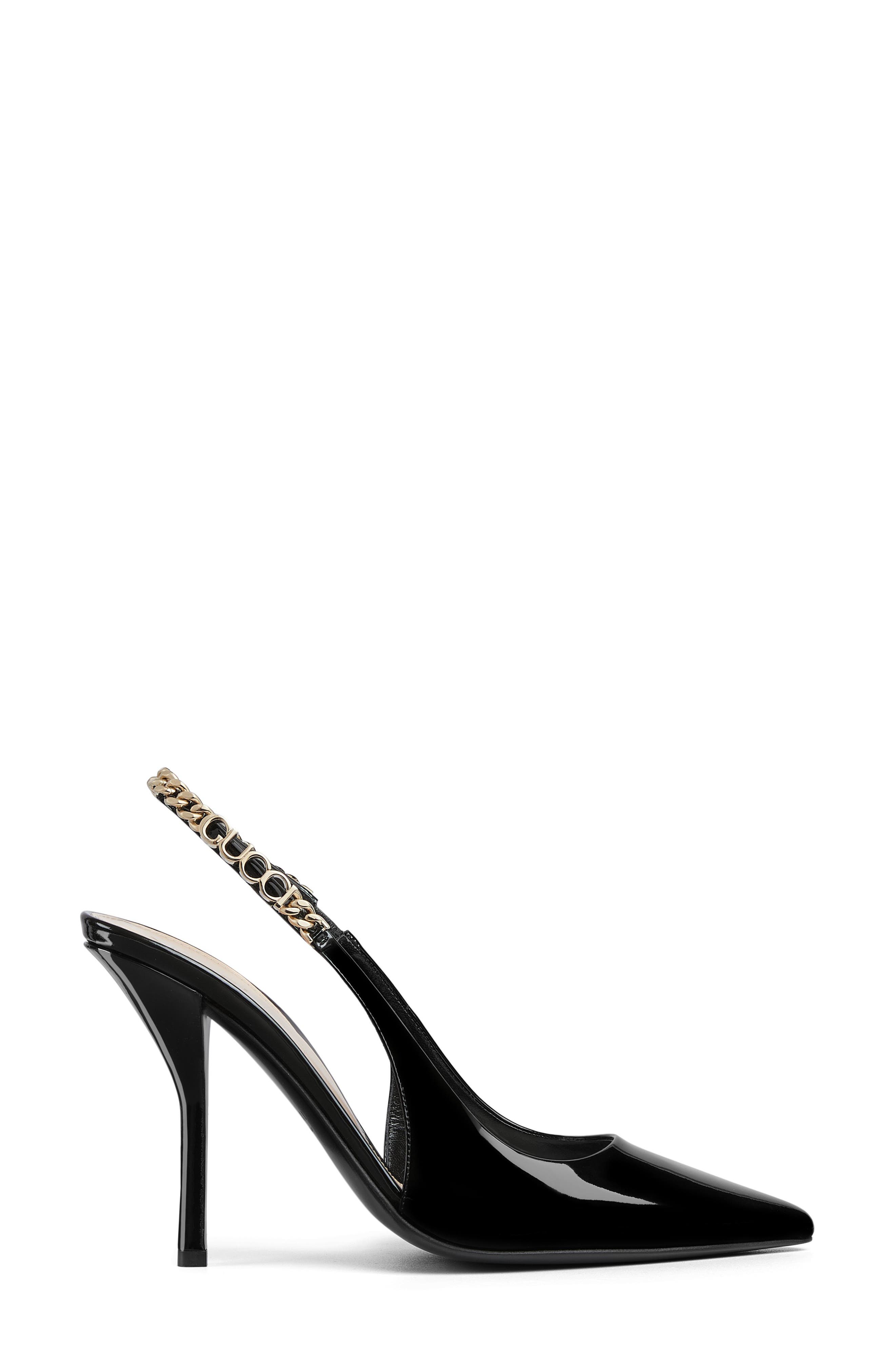 Gucci Signoria Pointed Toe Slingback Pump, Alternate, color, 1000 Nero