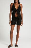 Capittana Nora Open Knit Cover-Up Shorts