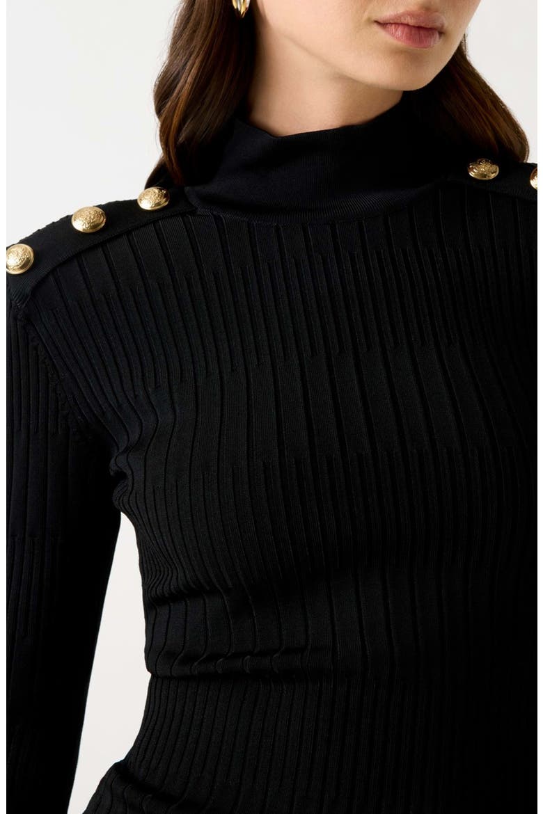 Janet Long Sleeve Rib Sweater Dress, Alternate, color, JBLACK-BLACK