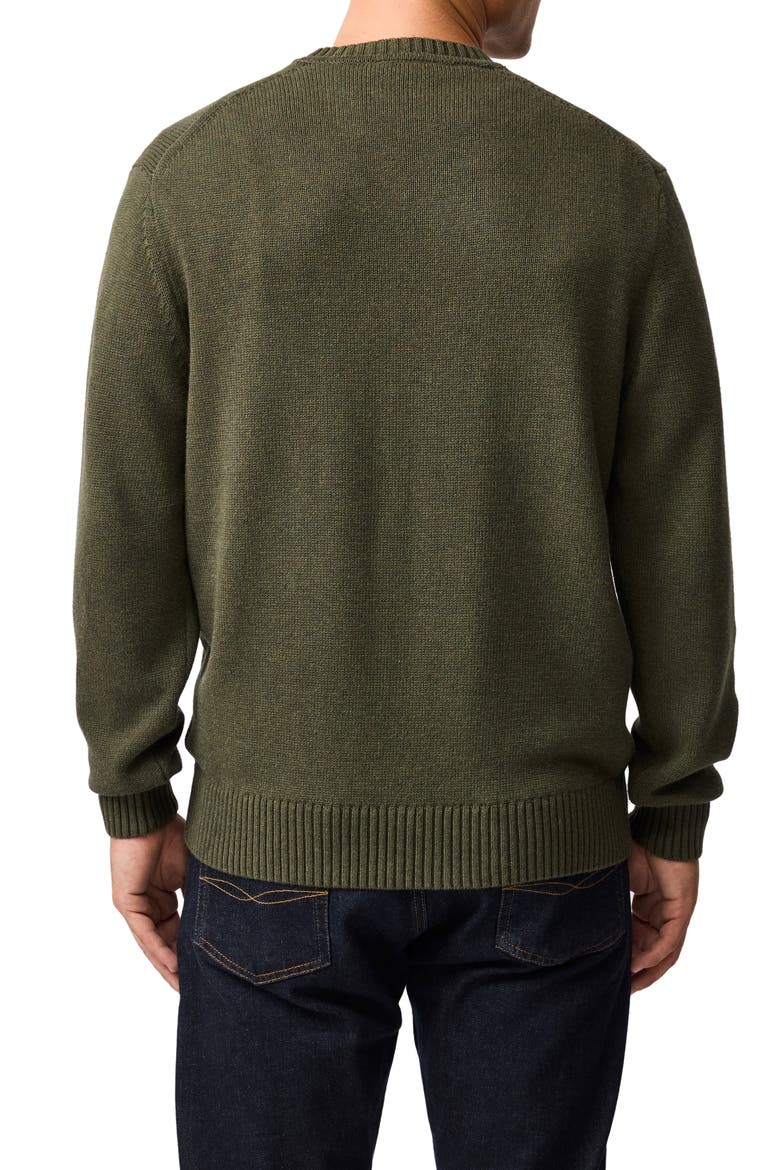 Crewneck Cotton Sweater, Alternate, color, LODEN
