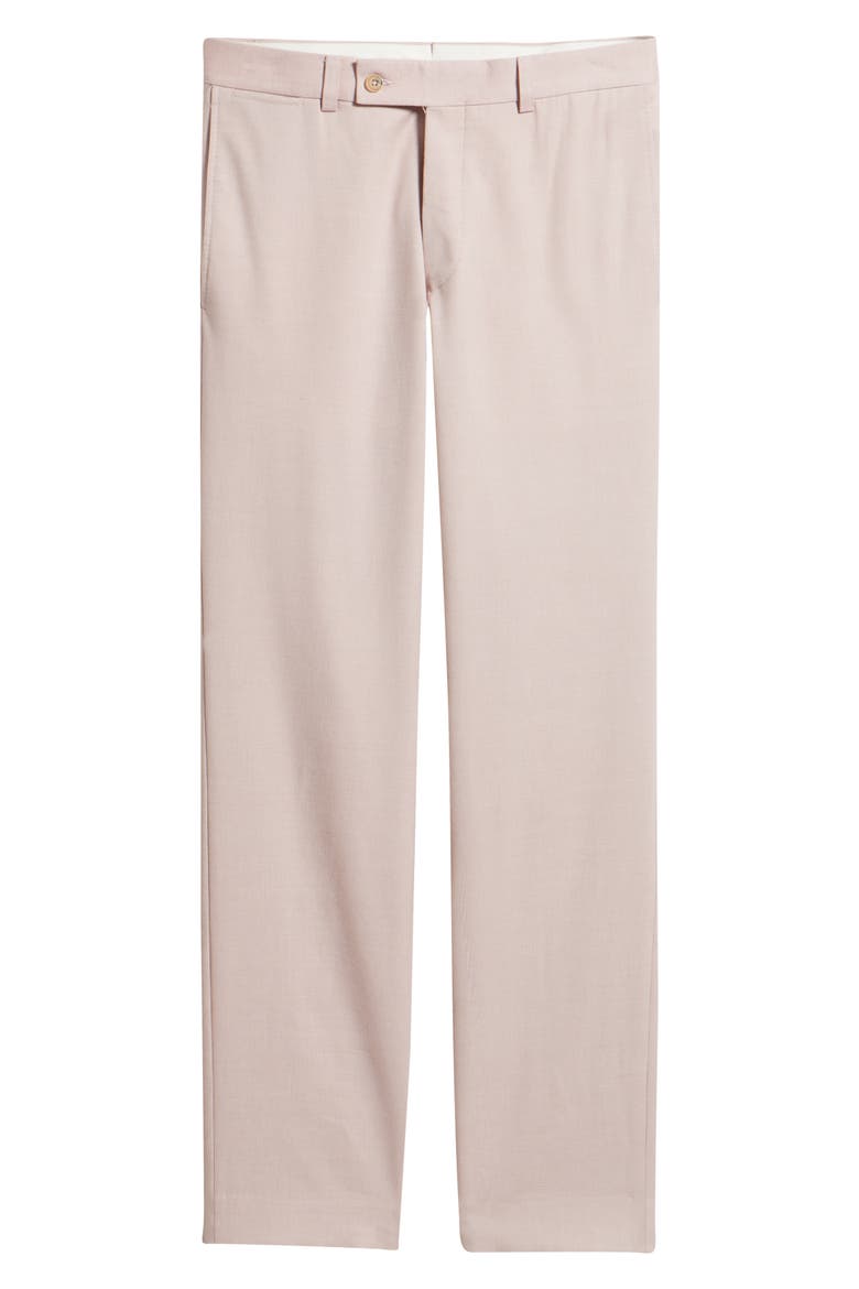 Piero Flat Front Stretch Cotton & Wool Pants, Alternate, color, SALMON