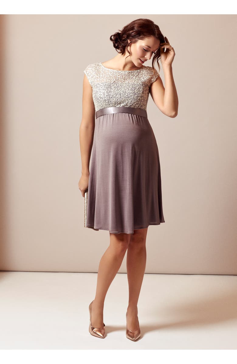 Tiffany Rose Maternity Mia Maternity Dress, Alternate, color, Dusky Truffle