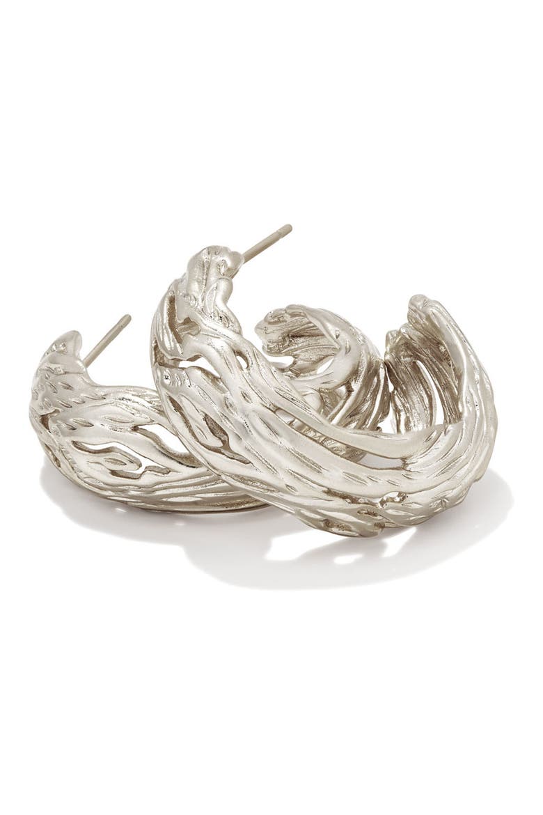 Caprise Hoop Earrings, Alternate, color, RHODIUM