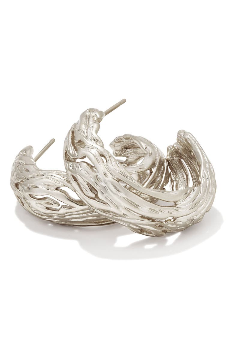 Kendra Scott Caprise Hoop Earrings, Alternate, color, Rhodium