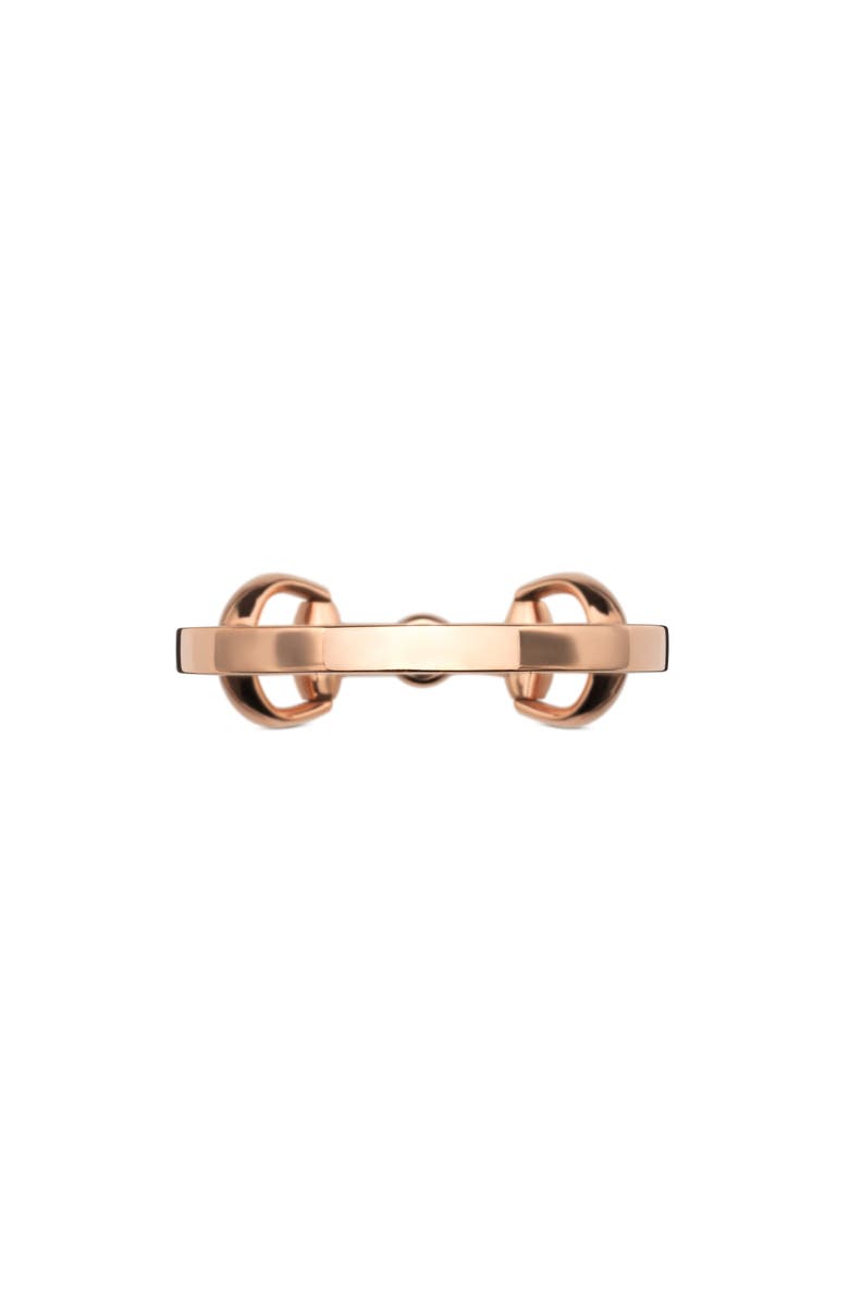 Gucci 18K Pink Gold Diamond Horsebit Ring, Alternate, color, Pink Gold