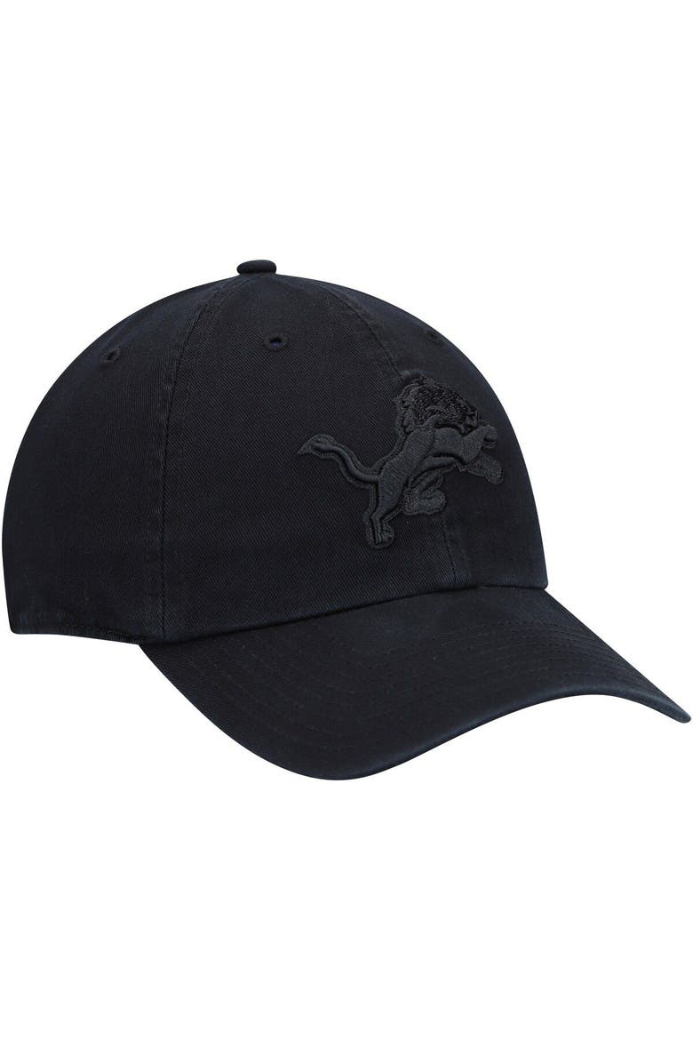 Men's '47 Black Detroit Lions Team Tonal Clean Up Adjustable Hat, Alternate, color, Black