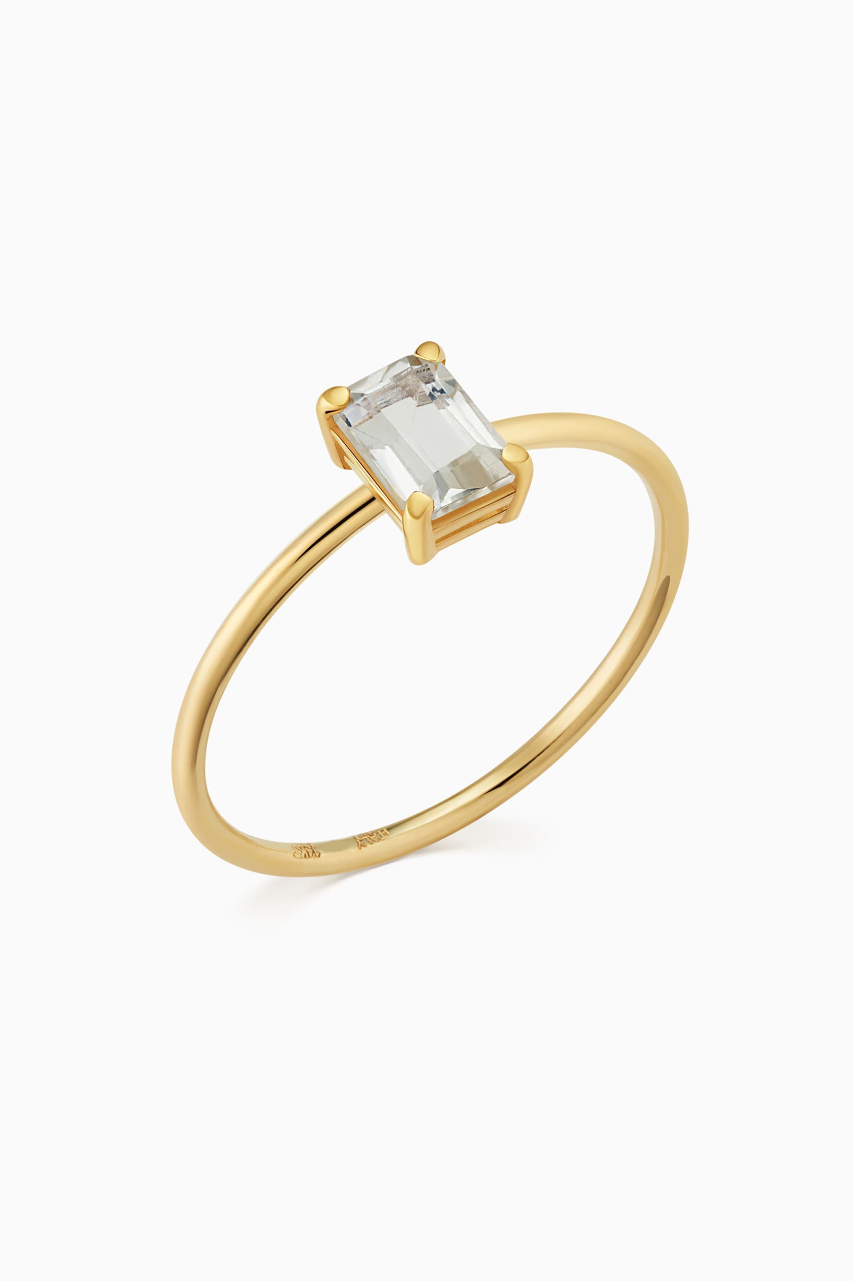 Yellow Gold - White Topaz