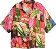 Desigual Collage Print Woven Button-Up Shirt