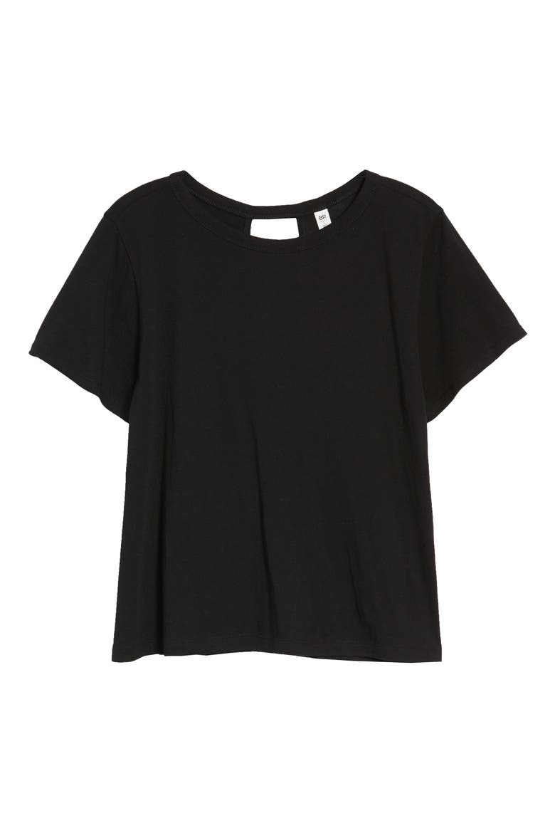 Twist Back Tee, Alternate, color, BLACK