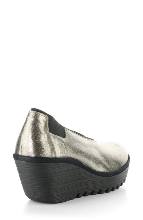 Fly London Yoza Wedge Ballet Shoe In White