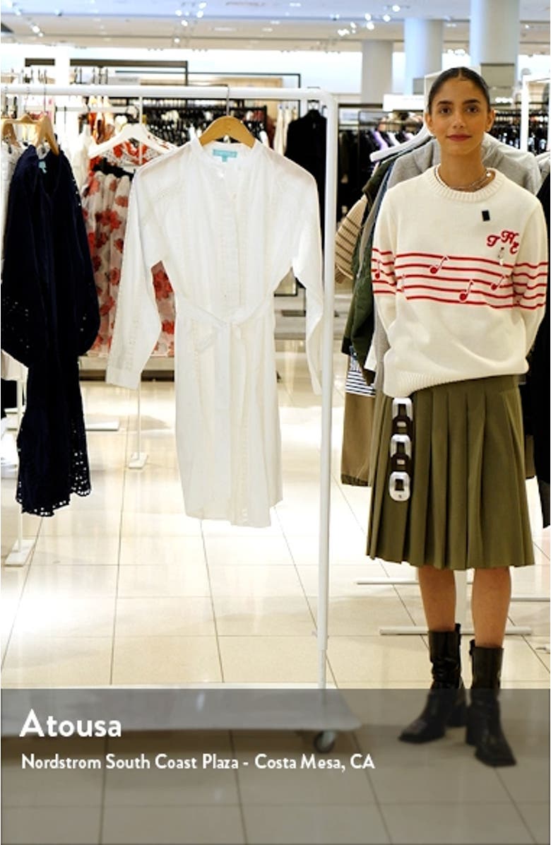 Emily Lace Inset Long Sleeve Cotton Shirtdress, sales video thumbnail