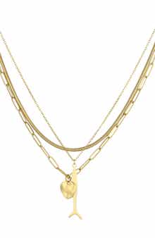 Set of 3 Tarnish Resistant 18K Gold Plated Chain & Pendant Necklaces