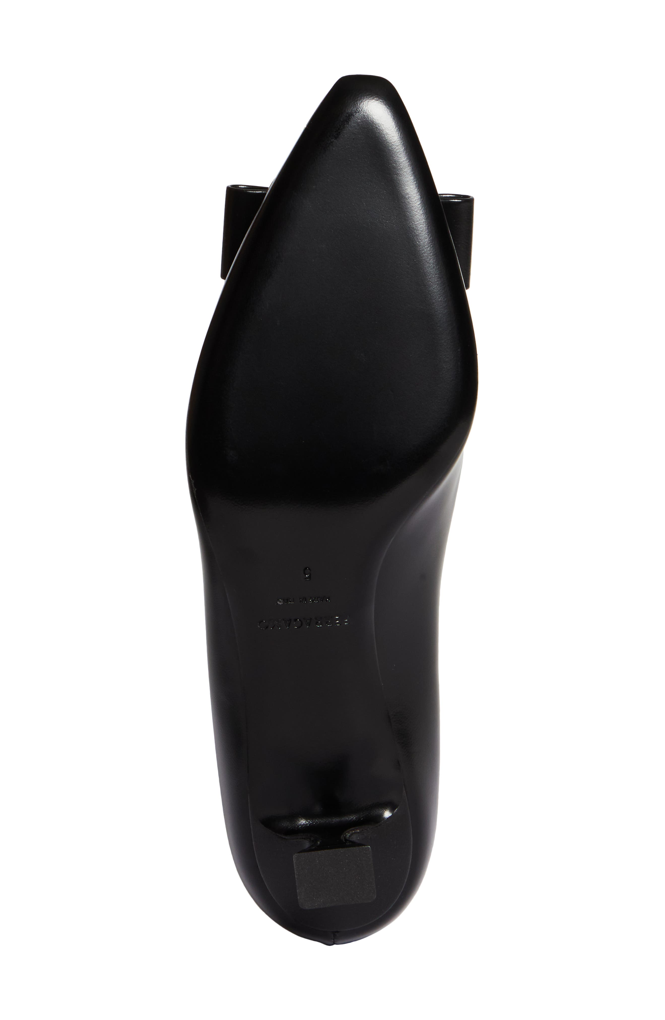 FERRAGAMO Zelma Bow Kitten Heel Pointed Toe Pump, Alternate, color, Black