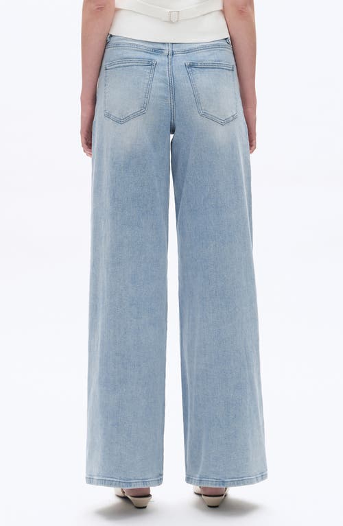 Bayeas Drawstring High Waist Baggy Wide Leg Jeans In Blue