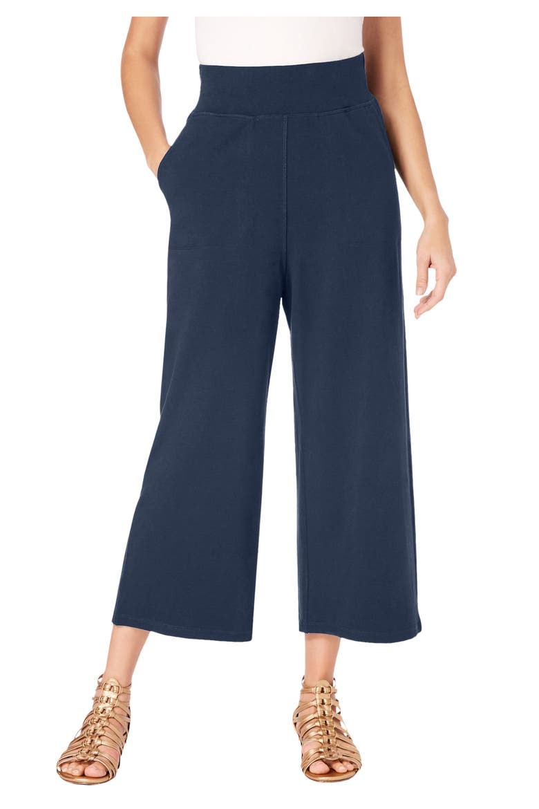 Side Pocket Essential Stretch Yoga Capri Pant, Main, color, NAVY