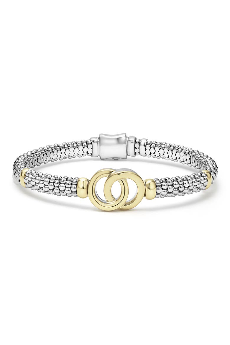 Signature Caviar Interlock Rope Bracelet, Main, color, SILVER/ GOLD