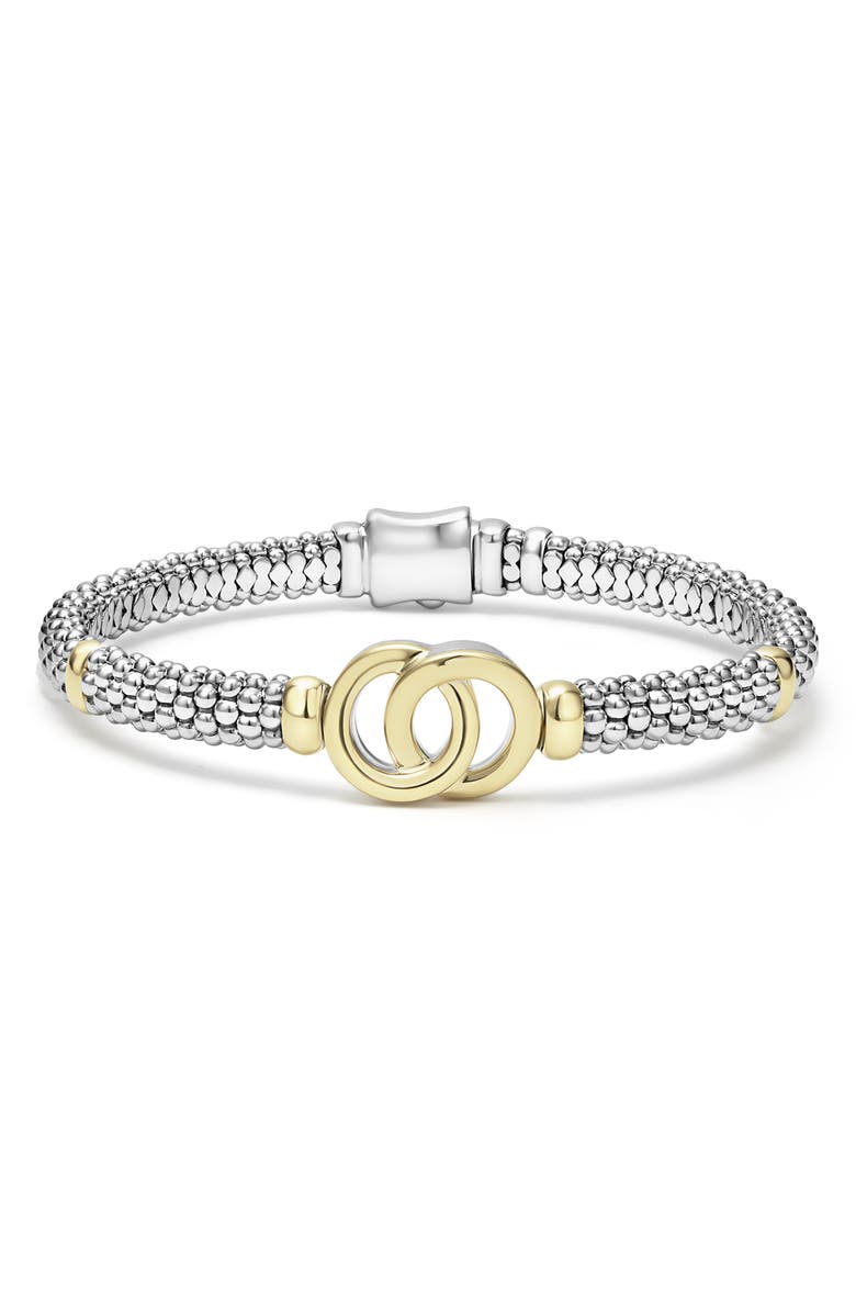LAGOS Signature Caviar Interlock Rope Bracelet, Main, color, Silver/ Gold