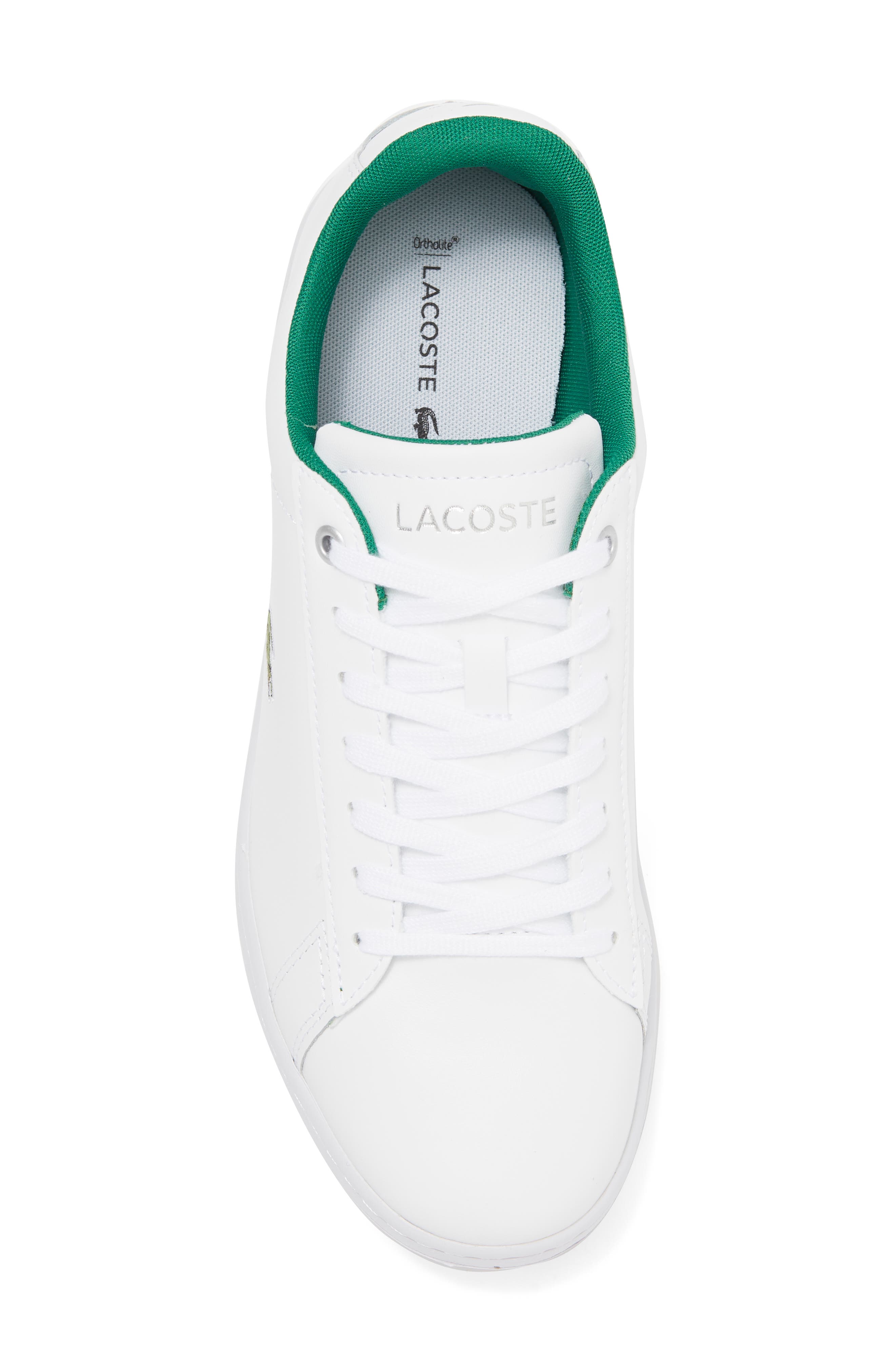 Lacoste Hydez Leather Sneaker, Alternate, color, 082 White/Green