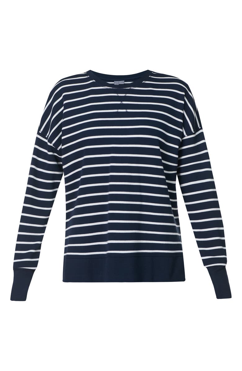 Sweaty Betty After Class Sweatshirt, Alternate, color, Navy Blue Stripe