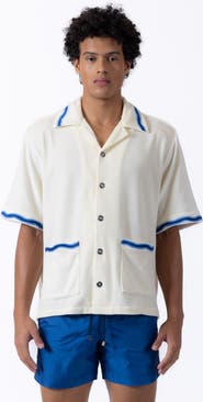 PRINCE & BOND Luka Wave Embroidered Terry Shirt