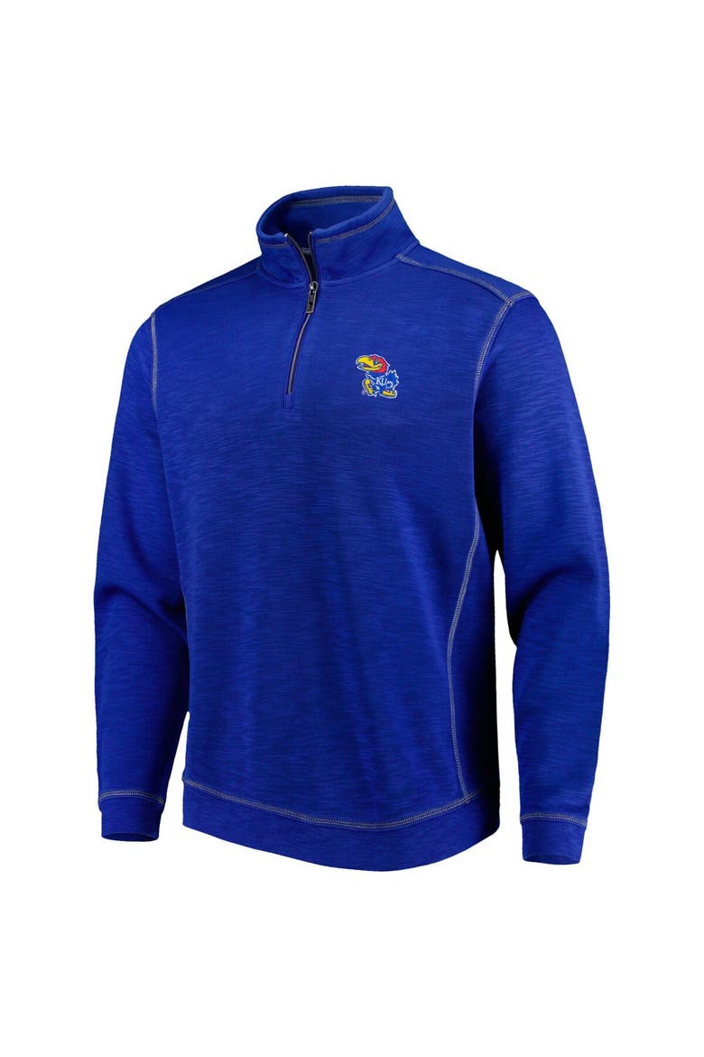 Men's Tommy Bahama Royal Kansas Jayhawks Sport Tobago Bay Tri-Blend Mock Neck Half-Zip Jacket, Alternate, color, Royal