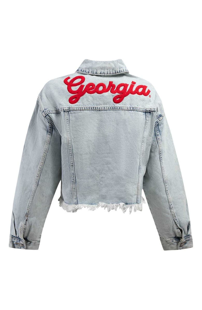 Hype and Vice Women's Hype and Vice Denim Georgia Bulldogs Lightwash Full-Button Jean Jacket, Alternate, color, Denim