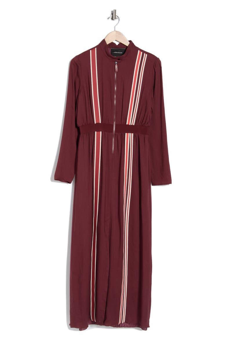 Stripe Wool Maxi Dress, Alternate, color, BURGUNDY