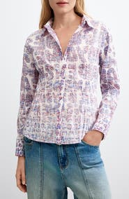 Desigual Print Cotton Long Sleeve Shirt