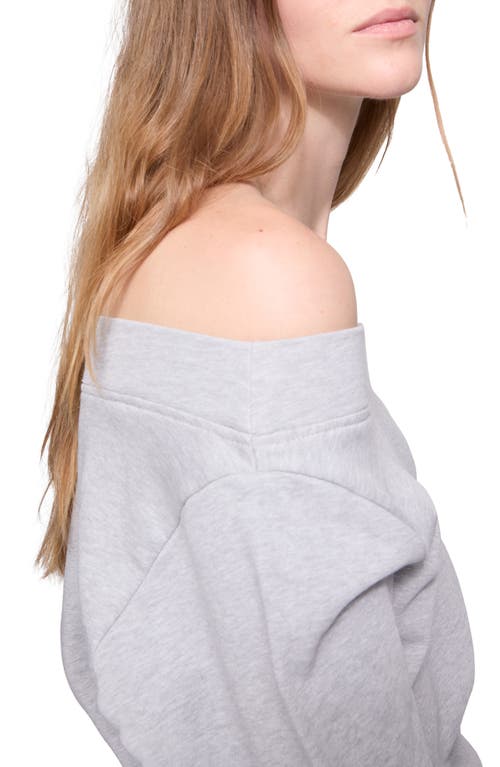 Rebecca Minkoff Kora Off Shoulder Sweatshirt In Heather Grey