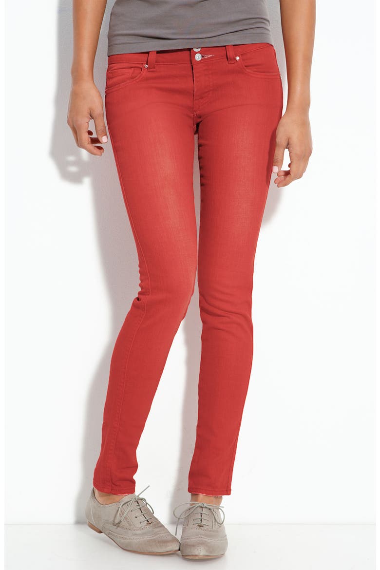 Color Skinny Jeans, Alternate, color, RED