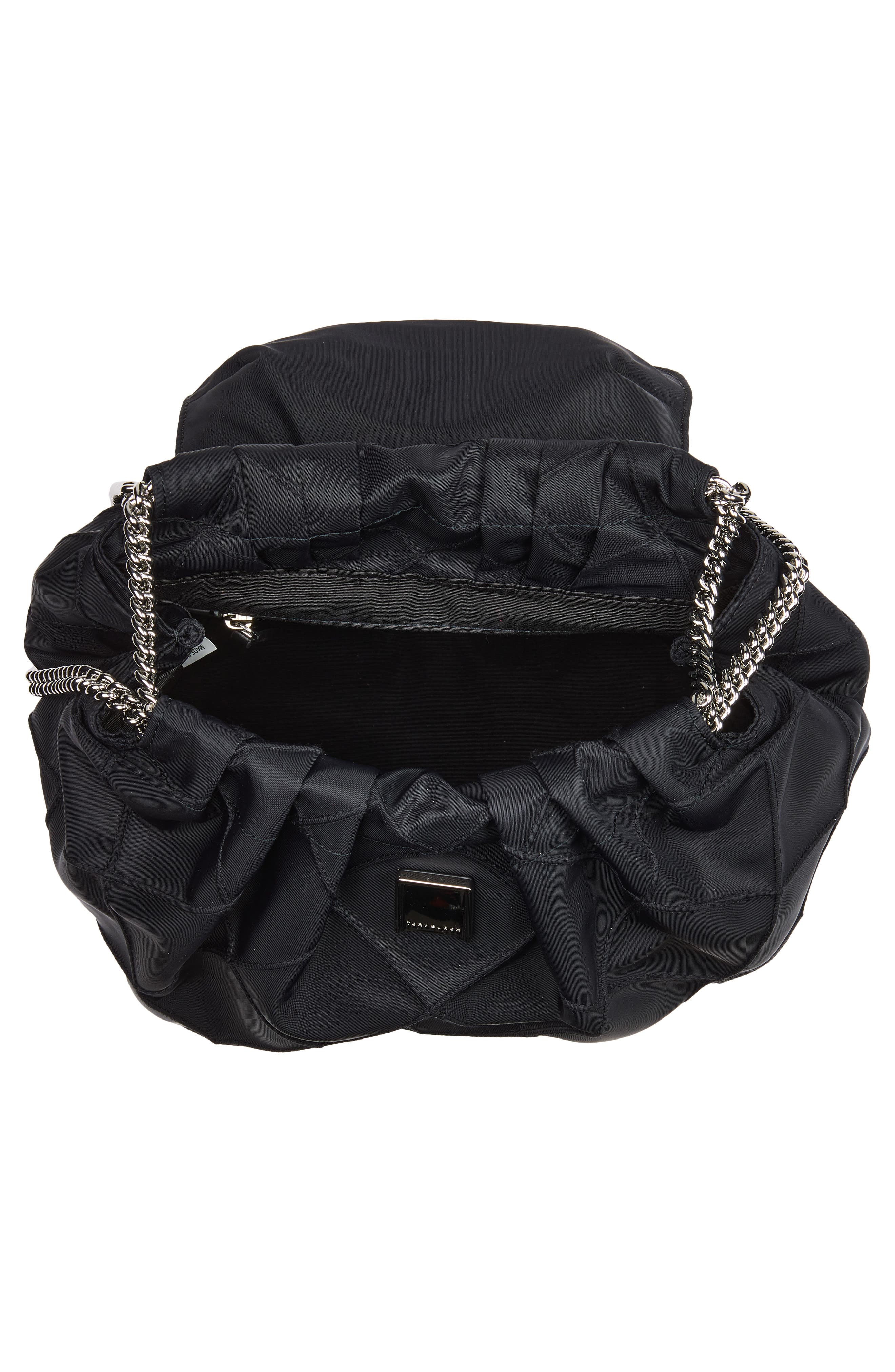 Tory Burch Fleming Nylon Backpack, Alternate, color, Black