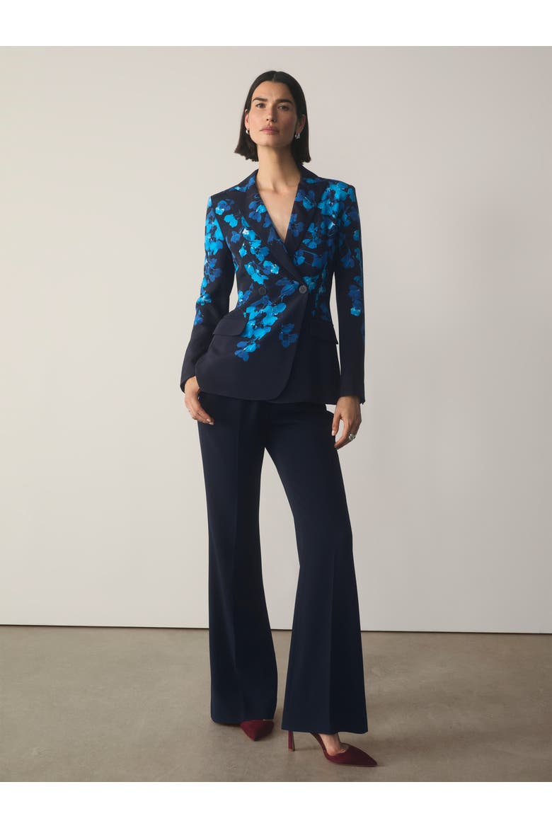 Knighton Silk Long Sleeve Blazer, Alternate, color, Navy