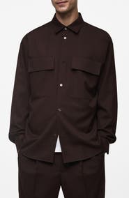 MANGO Slim Fit Chest Pocket Button-Up Shirt