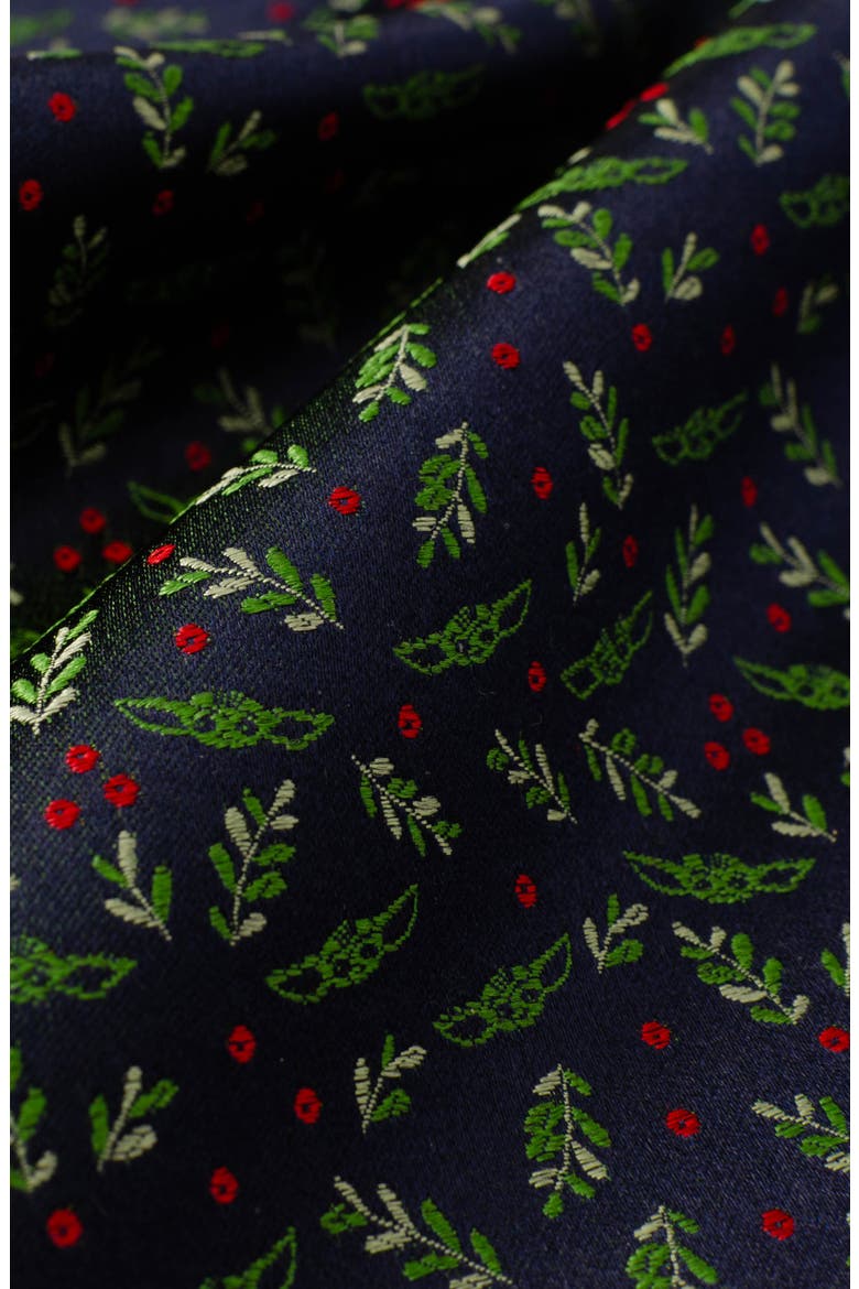 Grogu Holiday Navy Silk Pocket Square, Alternate, color, BLACK