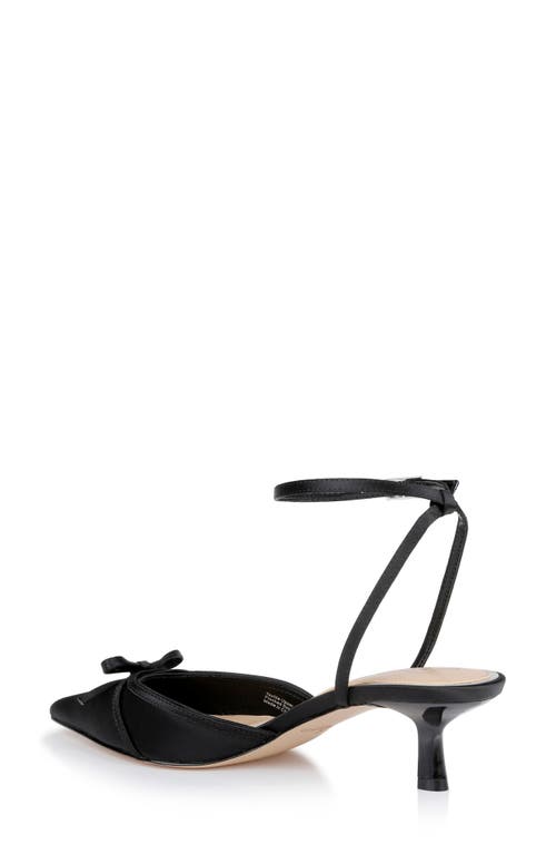 Jewel Badgley Mischka Talasia Ankle Strap Pointed Toe Kitten Heel Pump In Black
