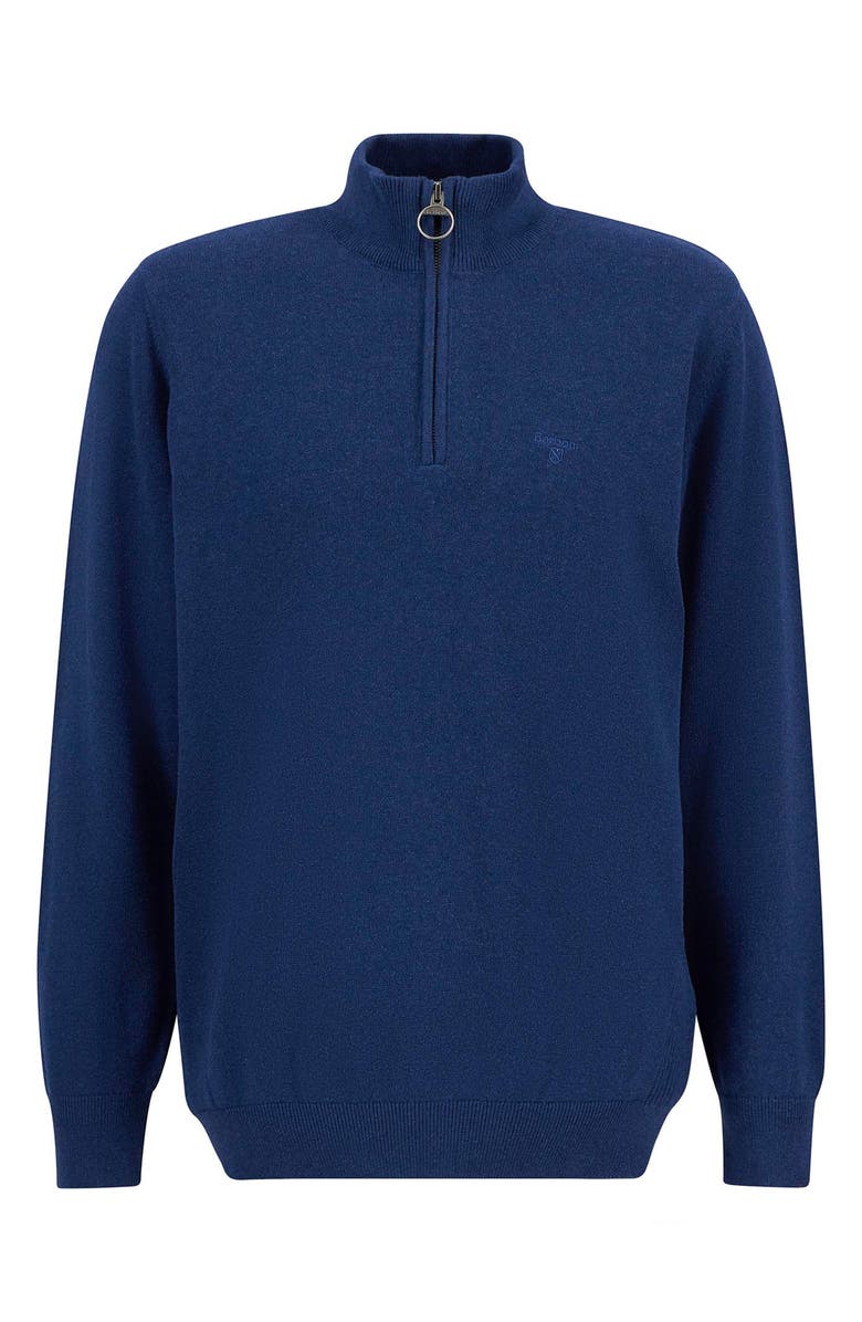 Barbour Cotton Quarter Zip Sweater, Alternate, color, Inky Marled