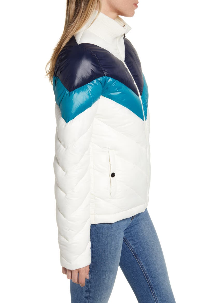 Chevron Puffer Jacket, Alternate, color, IVORY