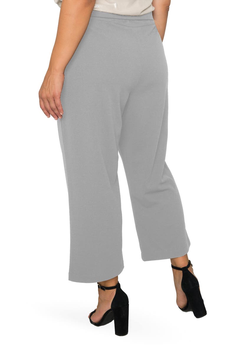 High Waist Stretch Crepe Crop Pants, Alternate, color, DARK GREY