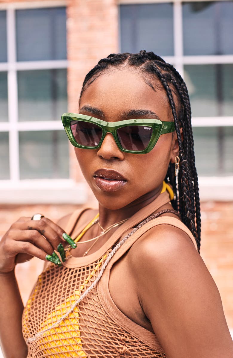 QUAY On the Radio 50mm Cat Eye Sunglasses, Alternate, color, 