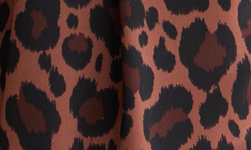 Scotch & Soda Faye Leopard Print Tapered Leg Pants In Brown