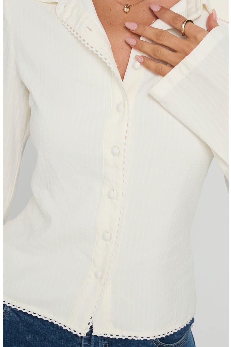 Emersonne Cotton Blend Button-Up Shirt, Alternate, color, WHITE
