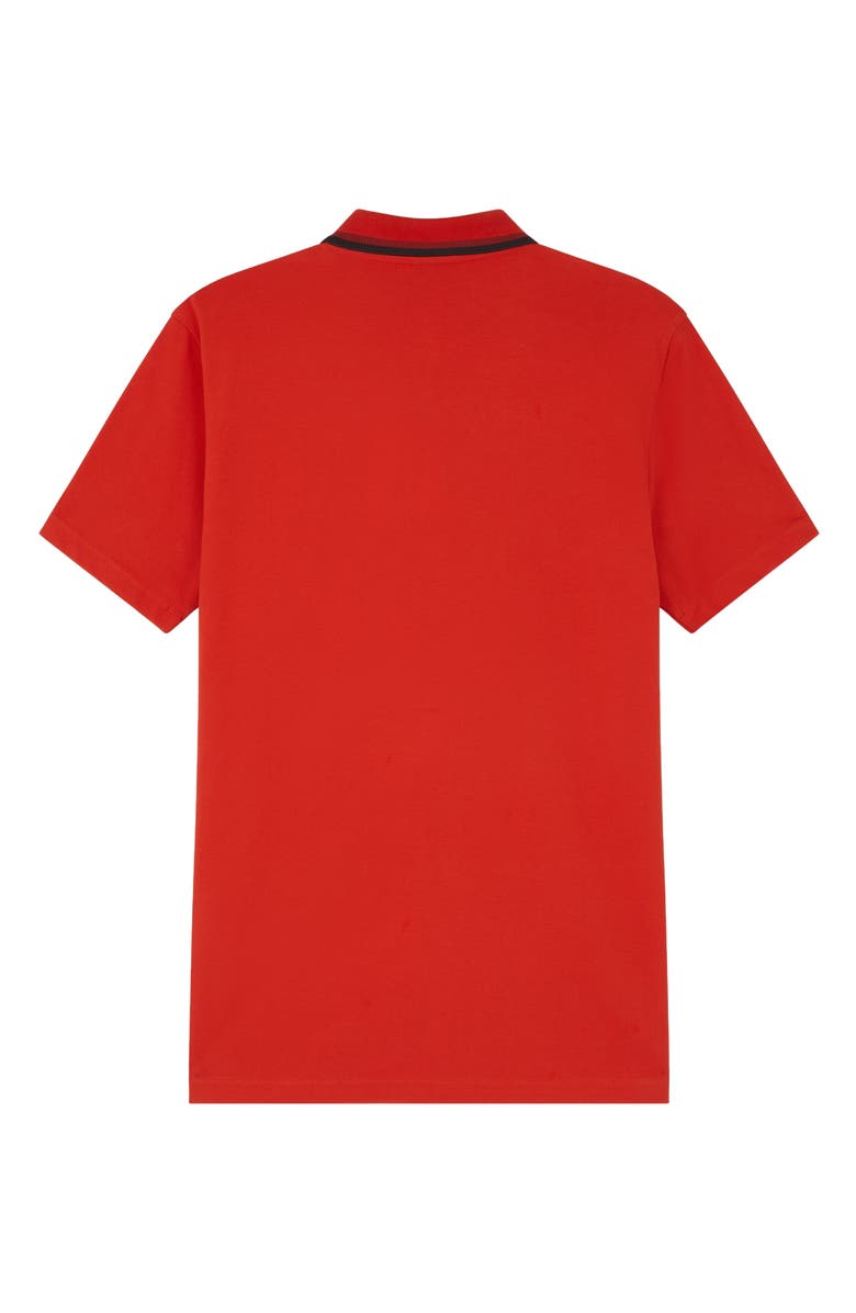 PS Paul Smith Regular Fit Tipped Cotton Piqué Quarter Zip Polo, Alternate, color, Coral Red