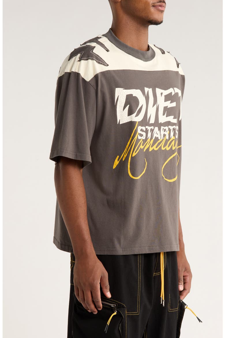 Yoke Cotton Graphic T-Shirt, Alternate, color, VINTAGE BLACK