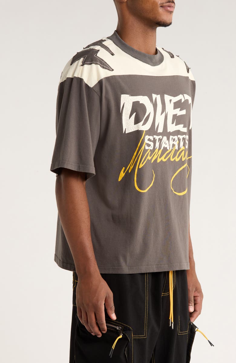 DIET STARTS MONDAY Yoke Cotton Graphic T-Shirt, Alternate, color, Vintage Black