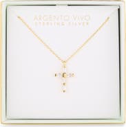 ARGENTO VIVO Baguette Cubic Zirconia Cross Necklace
