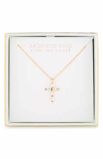 Baguette Cubic Zirconia Cross Necklace