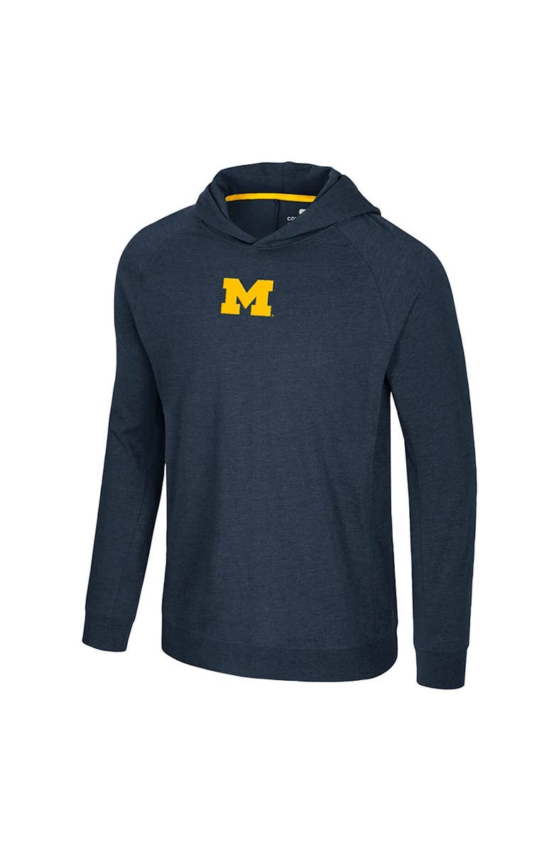 COLOSSEUM Men's Colosseum Navy Michigan Wolverines Back in Business Long Sleeve Raglan Hooded T-Shirt, Alternate, color, Navy