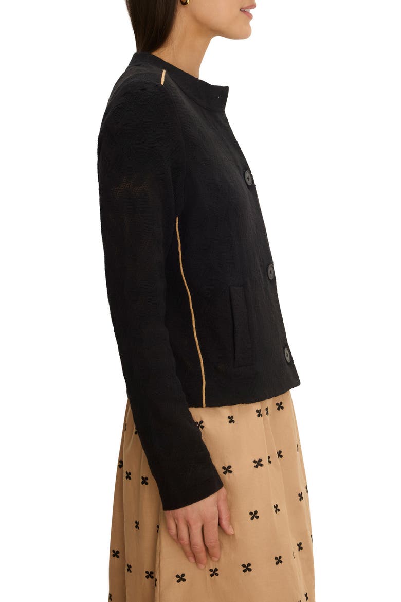 Piped Knit Statement Jacket, Alternate, color, BLACK ONYX