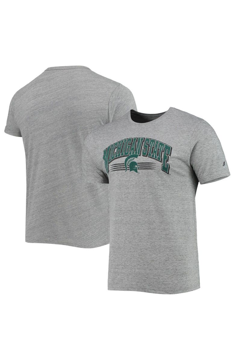 LEAGUE COLLEGIATE WEAR Men's League Collegiate Wear Heathered Gray Michigan State Spartans Upperclassman Reclaim Recycled Jersey T-Shirt, Main, color, 