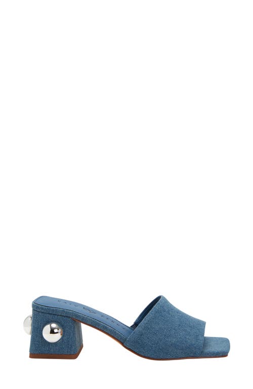 Katy Perry The Gemm Stud Slide Sandal In Blue Denim